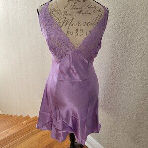 NWOT Lavender Satin and Lace Chemise Lingerie